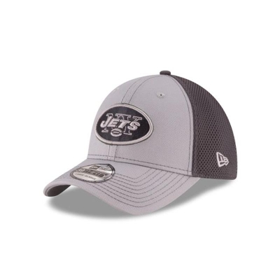 New York Jets Gorra | New Era NFL Grayed Out 39thirty Stretch Fit Cap Mexico - Grises